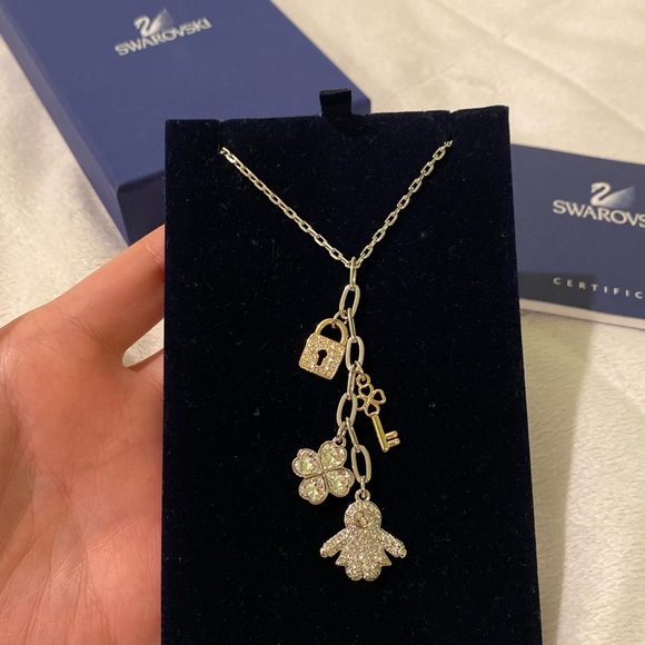 SWAROVSKI Lucky Gold and Crystal Clover Necklace 886824 - Picture 3 of 3